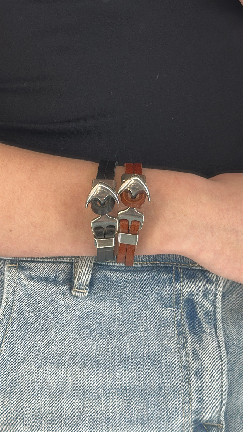 Arrow + Loop Leather Bracelets