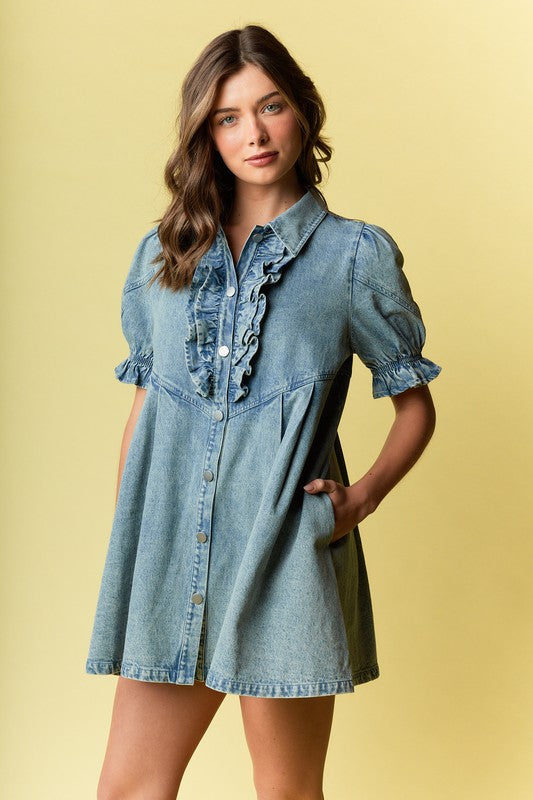 Darling Denim Babydoll Dress