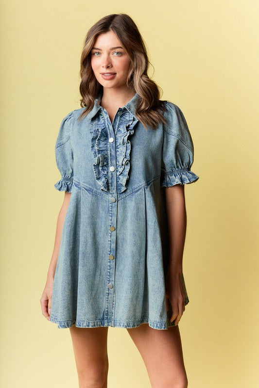 Darling Denim Babydoll Dress