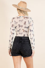 Wild Horses Mesh Bodysuit
