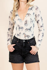 Wild Horses Mesh Bodysuit