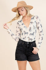 Wild Horses Mesh Bodysuit