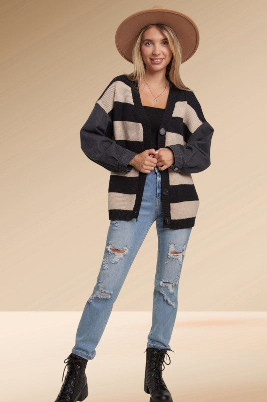 Denim Sleeve Cardi | 2 colours