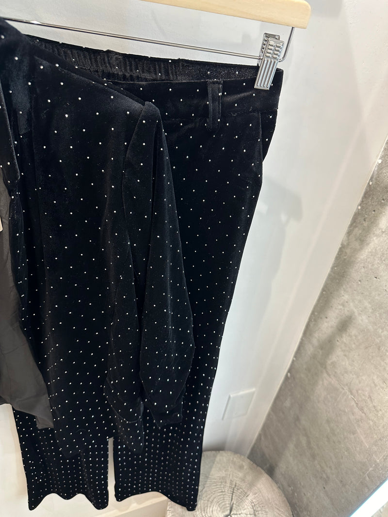 Rhinestone Velvet Trousers