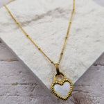 B+W Double Sided Heart Necklace