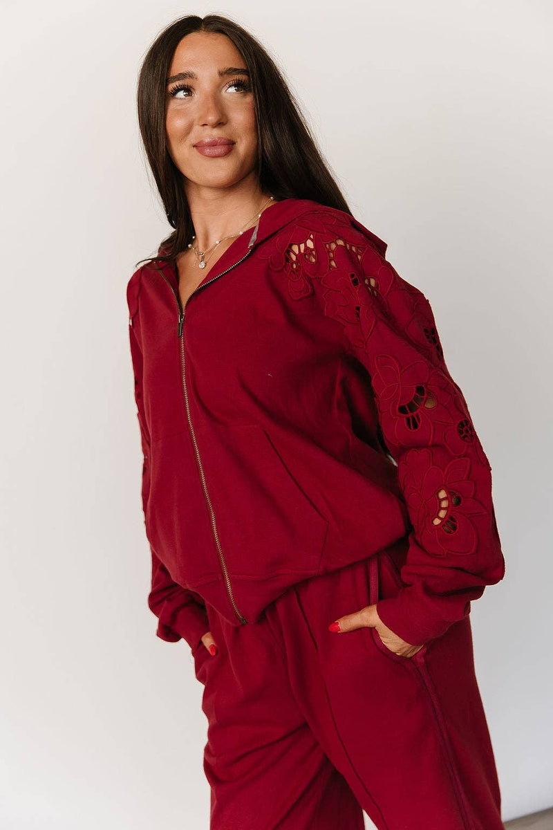 Love Story Crimson Zip Up