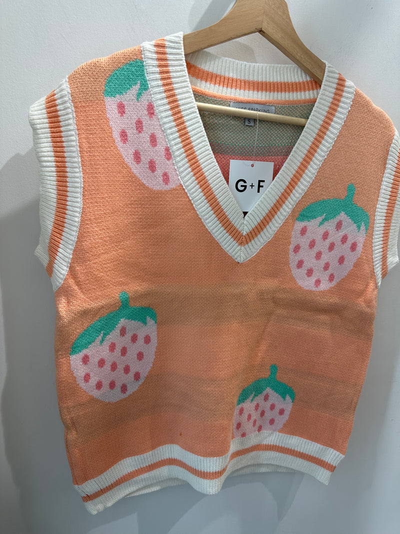 Strawberry Dreams Sweater Vest
