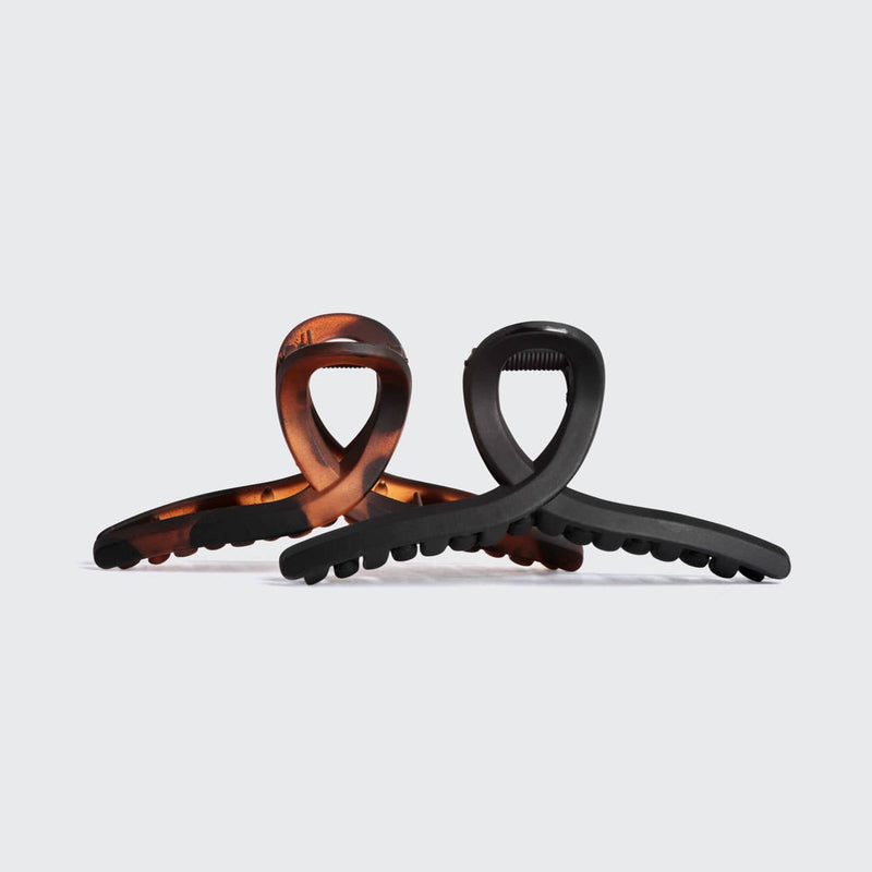 Large Loop Claw Clips 2pc - Black & Tort