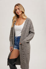 Cable Knit Longline Cardi