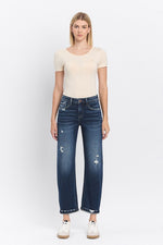 Kalina Dark Wash Barrel Jeans