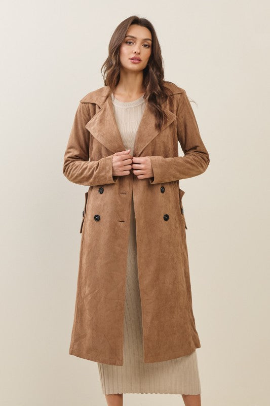 Timeless Suede Trench Coat