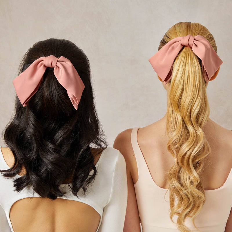 Fabric Bow Hair Clip - Rosewood