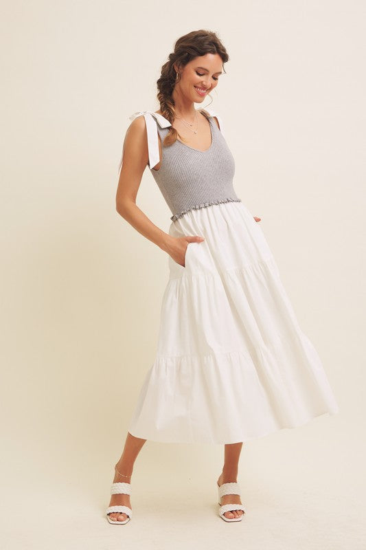 Grey Skies Midi Dress