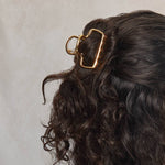 Metal Open Shape Claw Clip - Gold