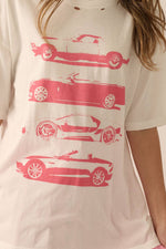 Retro Car Distressed Oversized Tee