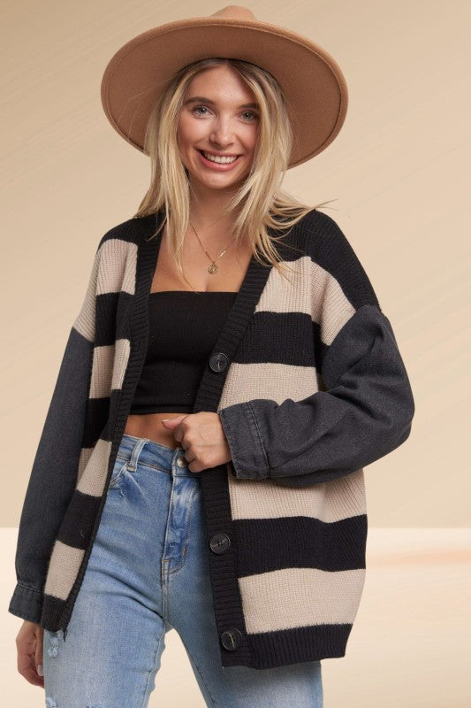 Denim Sleeve Cardi | 2 colours