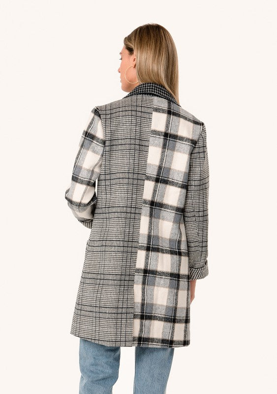 Plaid Patchwork Coat