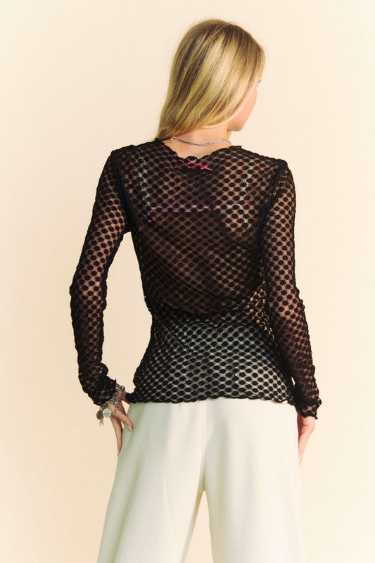 Dot Lace Mesh Top