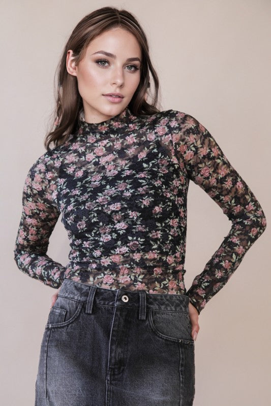 Mesh Floral Top | 2 colours