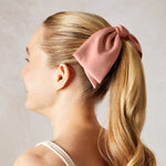 Fabric Bow Hair Clip - Rosewood