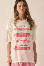 Retro Car Distressed Oversized Tee