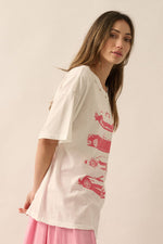 Retro Car Distressed Oversized Tee