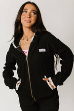 Lace Edge Zip Up Hoodie
