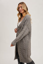 Cable Knit Longline Cardi