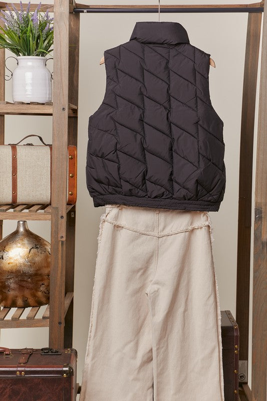 Mockneck Puffer Vest