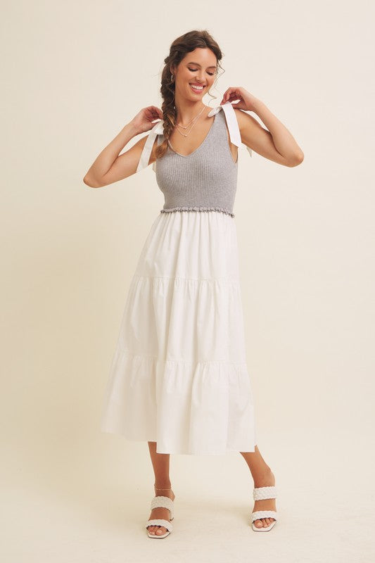 Grey Skies Midi Dress