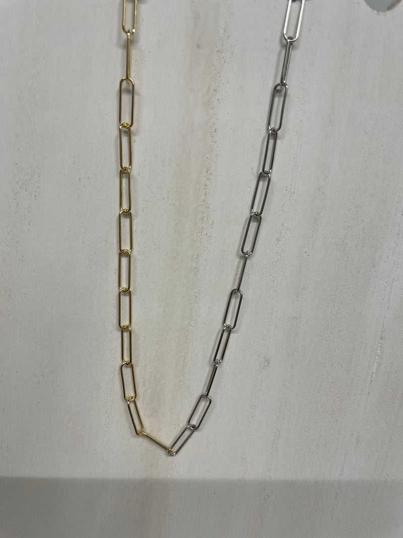 Two Tone Paper Clip Chain