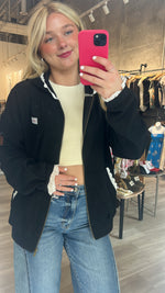 Lace Edge Zip Up Hoodie