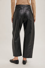 Vegan Leather Barrel Pant