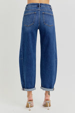 Dark Frame Barrel Jeans