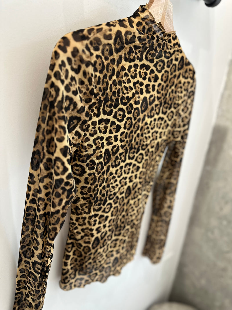 Leopard Mesh Top