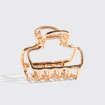 Metal Open Shape Claw Clip - Gold