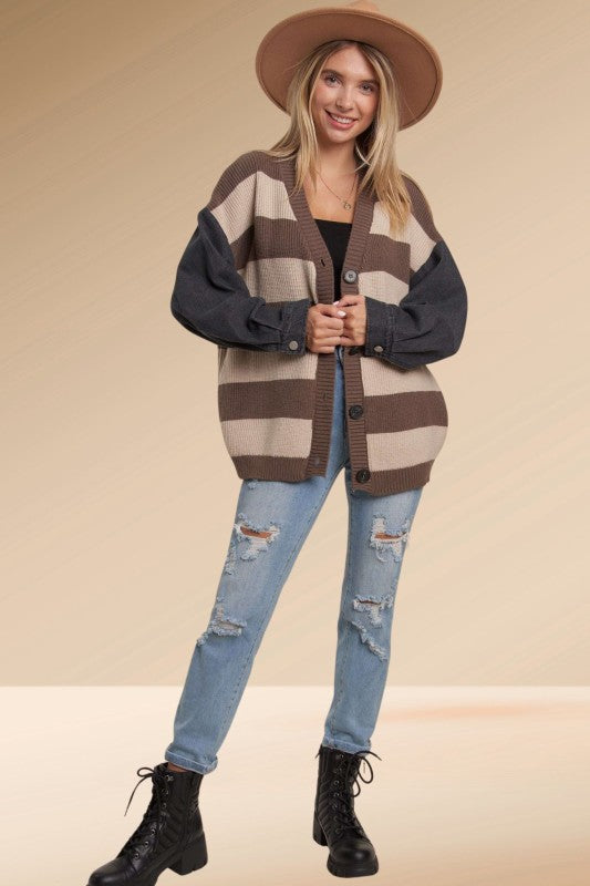 Denim Sleeve Cardi | 2 colours