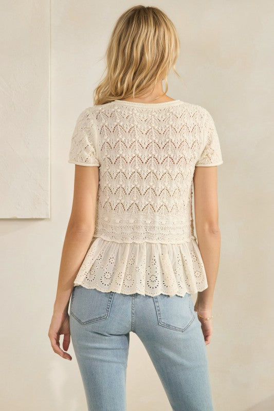 Crochet Peplum Top | 2 colours – Girl + Friends Collective