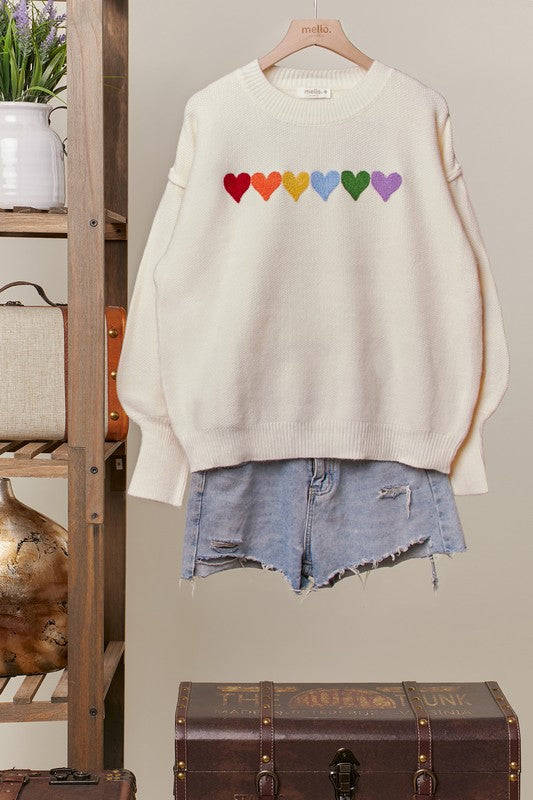 Rainbow Heart Sweater