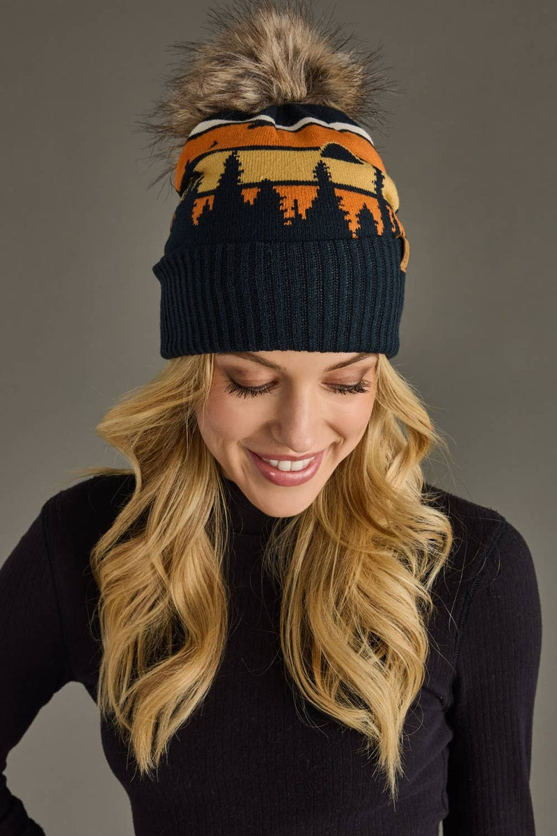 Forest Landscape Pom Beanie