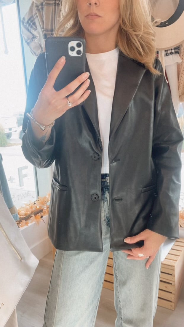 Bobby Vegan Leather Blazer