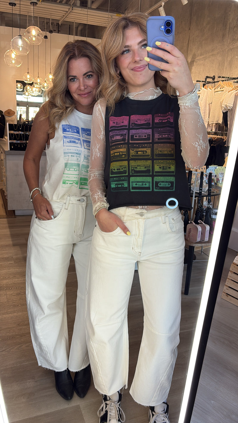 Ivory Frame Barrel Jeans