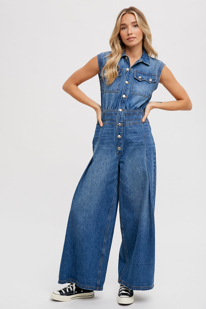 Trendsetter Denim Jumpsuit | 2 washes