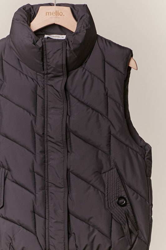 Mockneck Puffer Vest