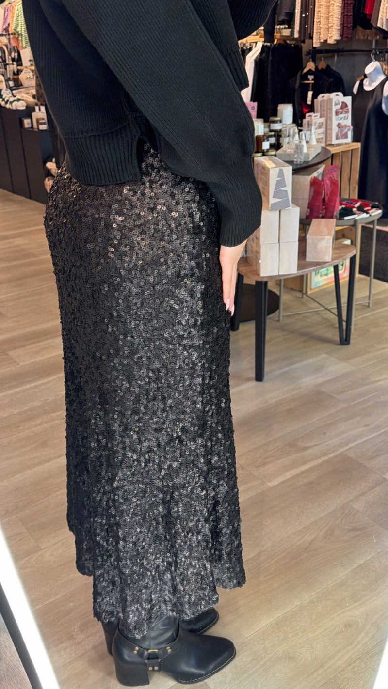 Sequin Maxi Skirt