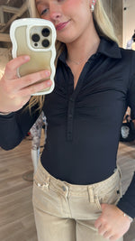 Shirred Button Top | 2 colours