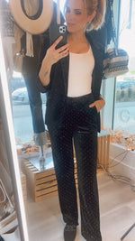 Rhinestone Velvet Trousers