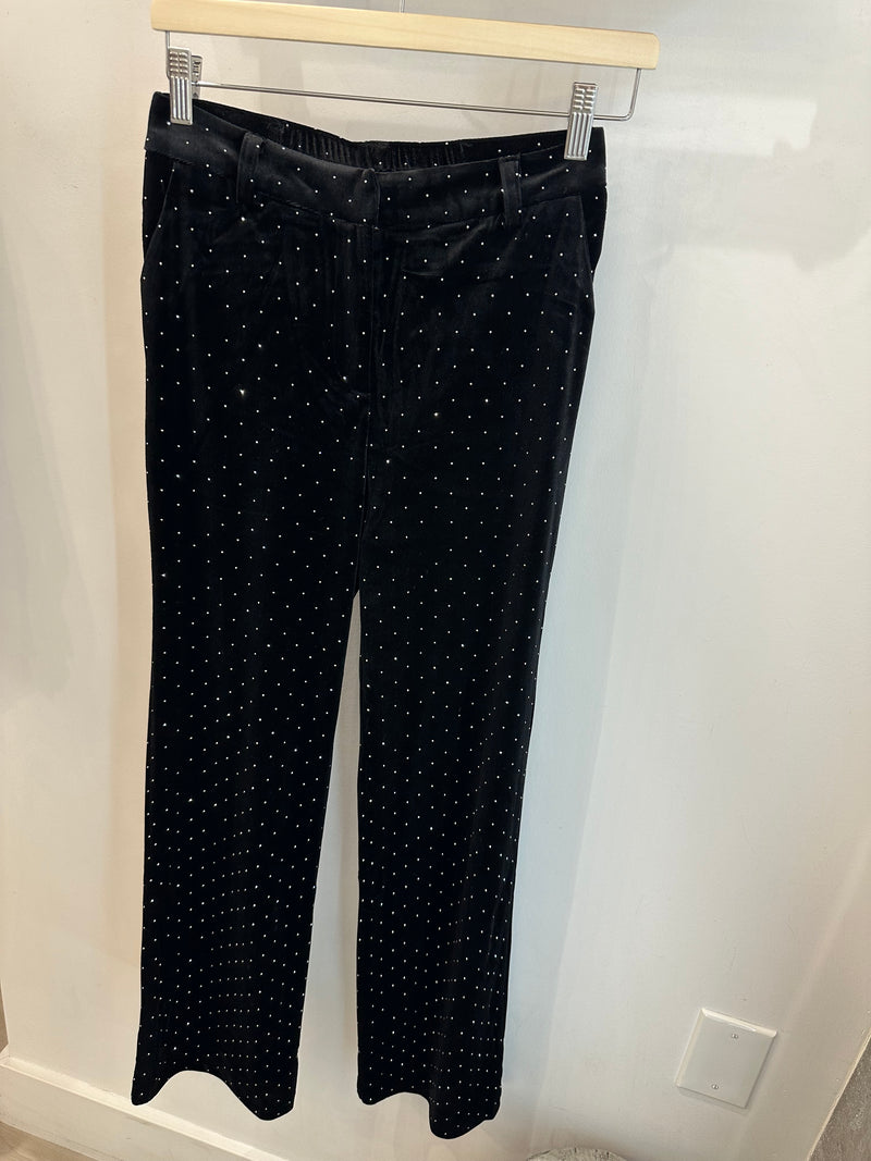 Rhinestone Velvet Trousers