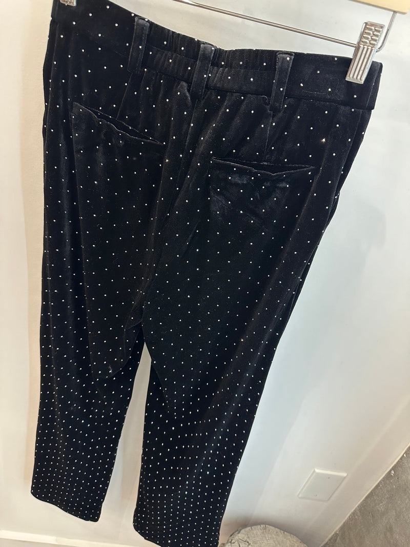 Rhinestone Velvet Trousers