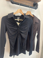 Shirred Button Top | 2 colours